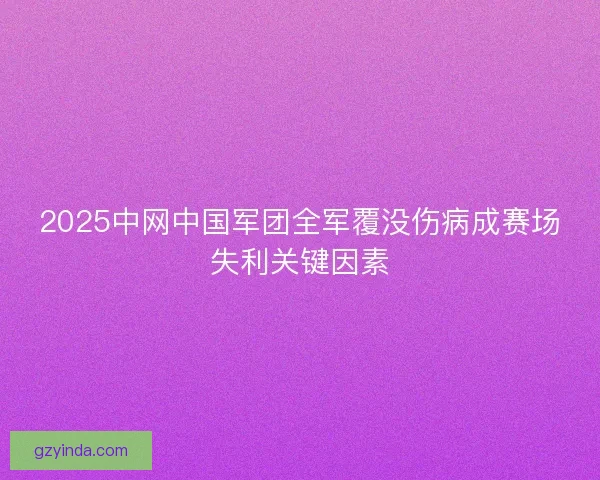 2025中网中国军团全军覆没伤病成赛场失利关键因素