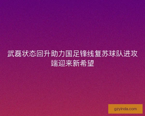 武磊状态回升助力国足锋线复苏球队进攻端迎来新希望