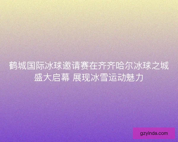 鹤城国际冰球邀请赛在齐齐哈尔冰球之城盛大启幕 展现冰雪运动魅力